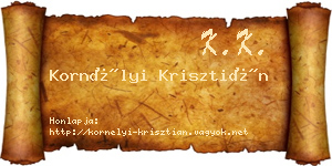 Kornélyi Krisztián névjegykártya
